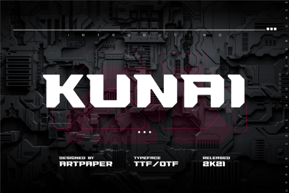Using Kunai Typeface for Bold Cyberpunk Branding